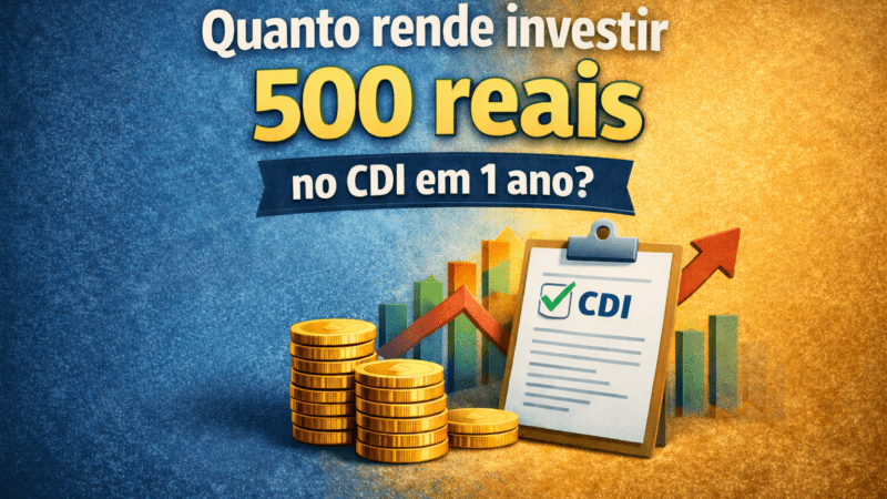 Vale a pena investir 500 Reais? Quanto rende no CDI